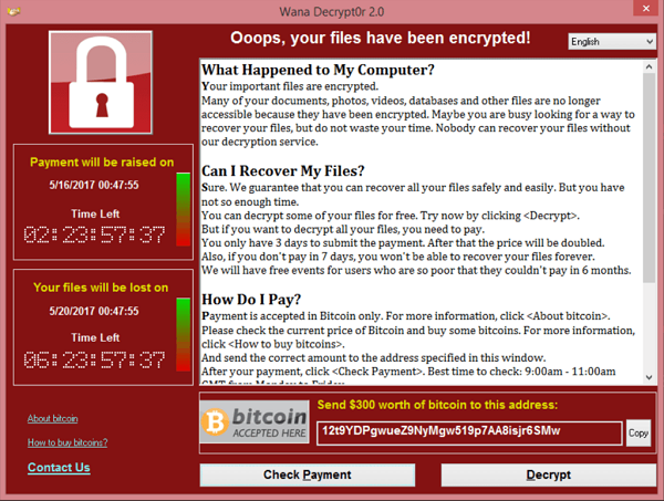 WannaCry virus RansomWare
